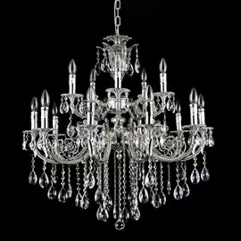 Люстра Catic 146/10+5 -черненое серебро/хрусталь