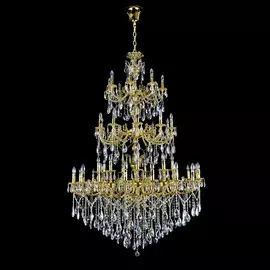 Люстра Catic 146/15+15+10+5 - черненое золото/хрусталь