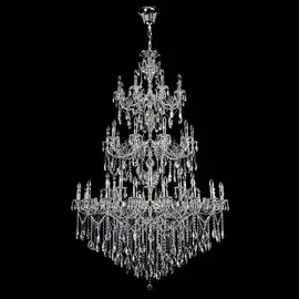 Люстра Catic 146/15+15+10+5 - черненое серебро/хрусталь