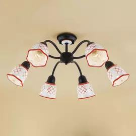 Люстра Citilux Ажур черный красный CL534163