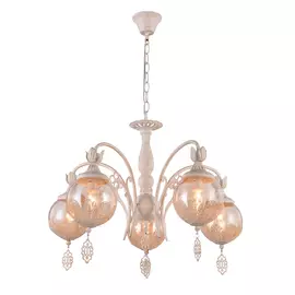 Люстра J-light LEILA 1307/5 E27*5*40W античный белый/прозрачный с напылением