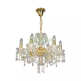 Люстра подвесная La Lampada Lam L 1063/5 Wb Gold+Crystal