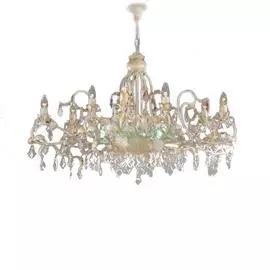 Люстра подвесная Ruggiu Rg 775/6+6 Ivory+Crystal