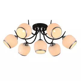 Люстра потолочная J-light BASO 3106/7C E27*7*60W черный, хром/белый, хром