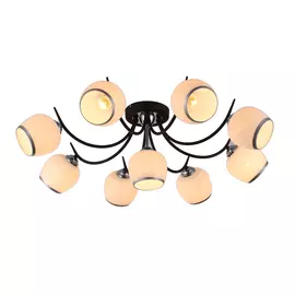 Люстра потолочная J-light BASO 3106/9C E27*9*60W черный, хром/белый, хром