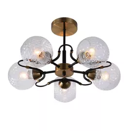 Люстра потолочная J-light BETTA 3115/5C E27*5*60W латунь/прозрачный