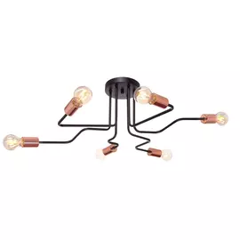 Люстра потолочная J-light DALLAS 1060/6C E27*6*60W кофе/медь/без плафона