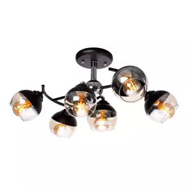 Люстра потолочная J-light FLACK 1012/6C E27*6*60W хром/черный/прозрачный