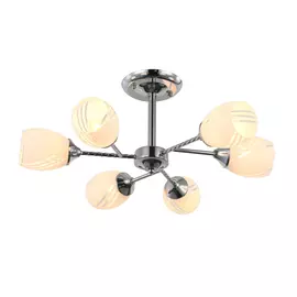 Люстра потолочная J-light MILA 5532/6C E27*6*60W хром/белый