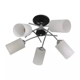Люстра потолочная J-light ROXY 1522/5C E27*5*60W черный/хром/белый