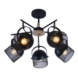 Люстра потолочная J-light WARDEN 2367/5C E27*5*60W черный/черный