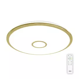 Люстра потолочная светодиодная с пультом Citilux Старлайт R золото CL703102R