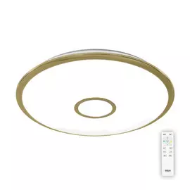Люстра потолочная светодиодная с пультом Citilux Старлайт R золото CL70382R