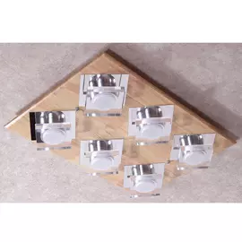 Люстра с элементами дерева потолочная Lucia tucci NATURA 073.6 LED