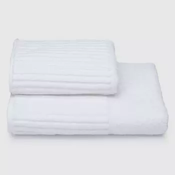 Махровое полотенце Cleanelly Basic Cascata белое 70х130 см