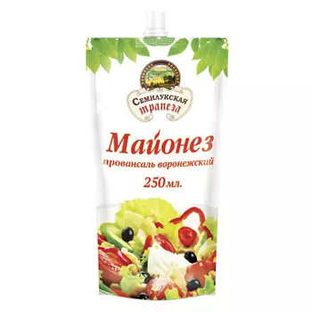 Майонез провансаль Воронежский Семилукская трапеза 51% 250 мл