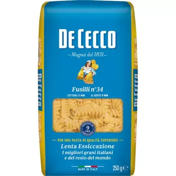Макароны De Cecco Фузилли №34 250 г