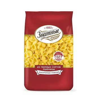 Макароны Знатные Ракушки 400 г