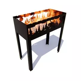 Мангал "Домик в деревне" 7 скамеек