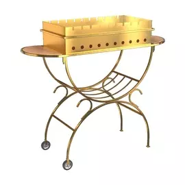 Мангал с 2 столиками, дровницей, на колесах Boyscout GOLD, 118х38х92,5 см