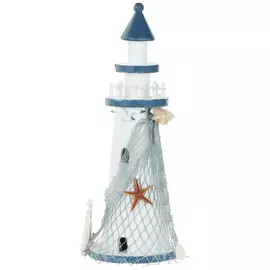 Маяк деревянный Xianju rongxin 10х10х30см сине-белый