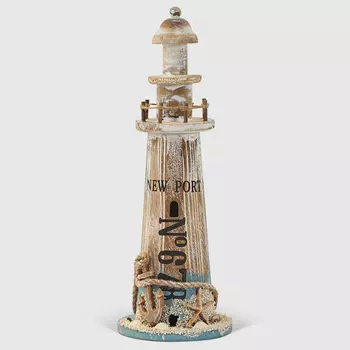 Маяк Liansheng бело-голубой 14x14x40 см