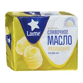 Масло Laime сливочное традиционное 82,5% 160 г