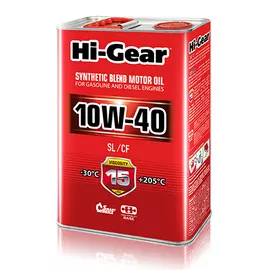 Масло моторное полусинтетическое 4л Hi-gear 10w-40 sl/cf
