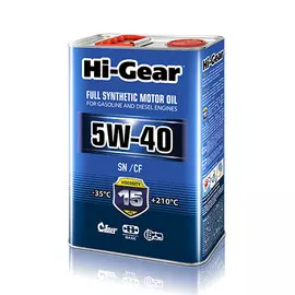 Масло моторное синтетическое 4л Hi-gear 5w-40 sn/cf