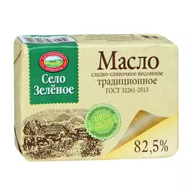 Масло Село Зеленое сладко-сливочное традиционное несоленое 82,5% 175 г