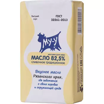 Масло сливочное Му-у Традиционное 82,5% 180 г