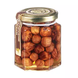 Мед Башкирские Пасеки Сотка цветочный с фундуком, 210 г