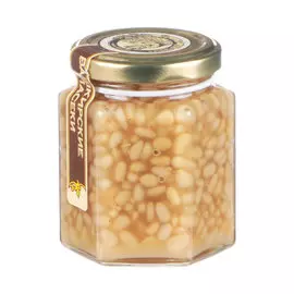 Мед Башкирские Пасеки Сотка цветочный с кедровыми орехами, 220 г