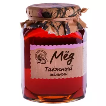 Мед Кедровый бор таежный темный натуральный 500 г
