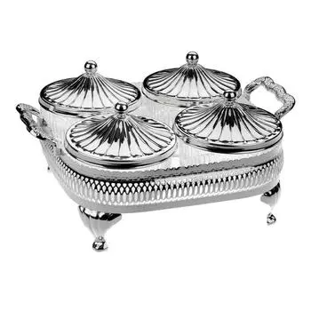 Менажница 4-секции Queen Anne 26х21 см с крышками