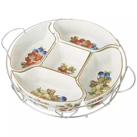 Менажница Agness на металлической подставке Фрукты, 27,5х5 см