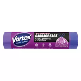 Мешки для мусора Vortex LD с затяжкой 60 л 10 шт