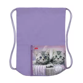 Мешок для сменной обуви Hatber Милые Котята 34x47 см с карманом на молнии