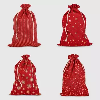 Мешок подарочный Mercury NY-73857 красный 30x45 см в ассортименте