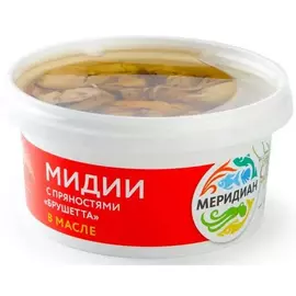Мидии Меридиан в масле Брушетта с пряностями, 430 г