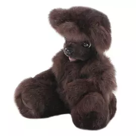 Мишка Carolon Тедди из меха бобра стрижен., 30 см