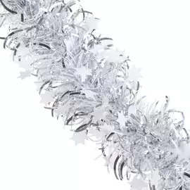 Мишура Weiste перья звезды белые серебро-белая 2м