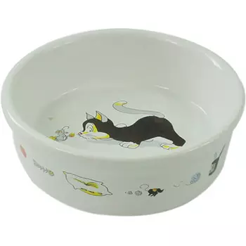 Миска для животных Foxie Кошка с мышкой белая 250 мл