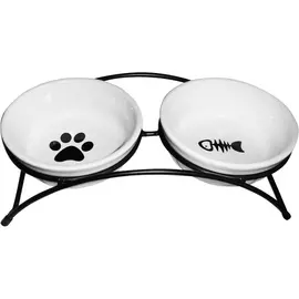 Миска для животный MAJOR Двойная на металлической подставке 2х300 мл