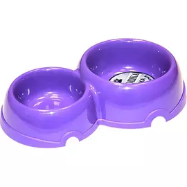 Миска Хорошка Двойная пластиковая фиолетовая 100/200 мл