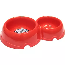 Миска Хорошка Двойная пластиковая красная 200/350 мл