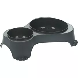 Миска Rotho двойная на подставке серая 100/280 мл