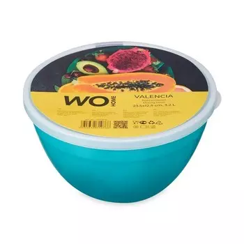 Миска с крышкой WO Home Valencia пластиковая зеленая 3,2 л