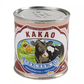 Молоко Алексеевское сгущенное с сахаром и какао 5% 380 г