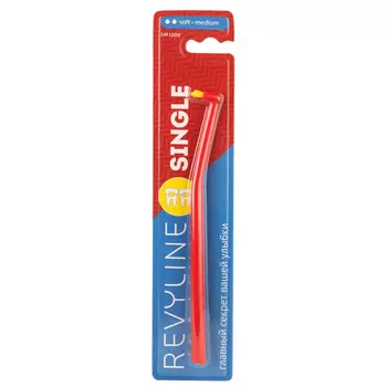 Монопучковая зубная щетка Revyline sm1000 single красная с желтой щ. Мягкая